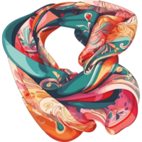 A colorful scarf with a pattern on it png