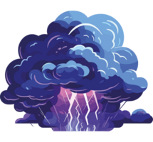 An illustration of a cloud with lightning coming out of it png