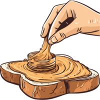 Peanut butter on toast illustration png