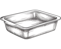 A drawing of a rectangular pan with a lid png