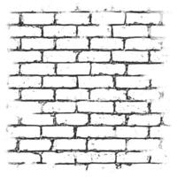 Black and white brick wall pattern with visible mortar and weathering vector