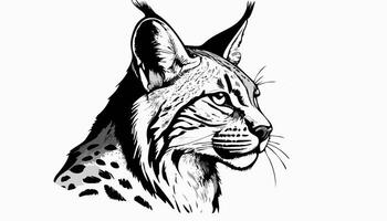 Lynx Head Sketch Style vector