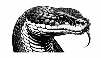 Snake Head Sketch Style vector