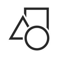 Circle Square Triangle Shape Glyph Icon vector