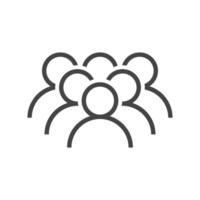 Group Of Users Glyph Line Icon vector