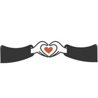 two hands holding a heart shape in the middle vector
