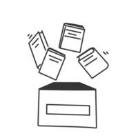 a box with books in it and a sign vector