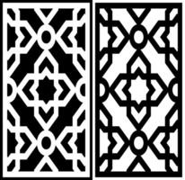 a black and white pattern with geometric shapes and a design. vector