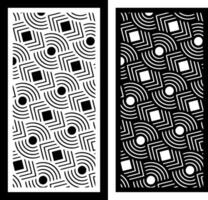 decorative screen panel circular line pattern variations with triangular lines vector