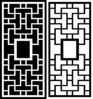 geometric square laser cutting panel motif for window vector