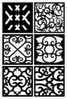 a series of black and white designs with the number 3 on them. vector