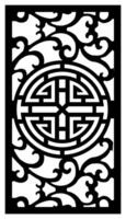 a black and white pattern with a design in the center. vector