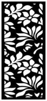 a black and white square with a black background with a white flower design. vector