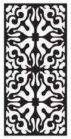 a black and white rug with a pattern of a motif. vector