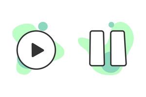 Set of Play and Pause on White Background vector