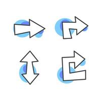Set of Arrows Icon with Blue Color on White Background vector