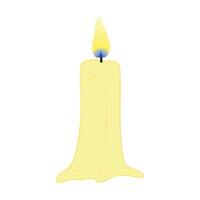 Candle light with flame and some melt effect. vector