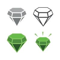 Illustration of a diamond with four different style. vector