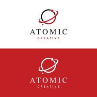 Atom logo template design with creative editing. vector