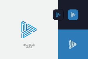 Play Tech Triangular Abstract Digital App Brand Logo vector