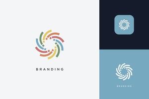 Tech Spin Abstract Digital App Brand Logo vector