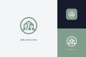 Tech Home Building Logo Modern Structure vector