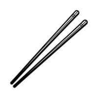 chopsticks icon over white background, line style, illustration vector