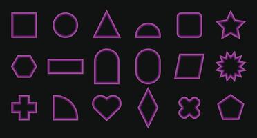 Set of Geometric Basic Shape with Blend Effect. Basic Geometry Symbol Sign. Illustration vector