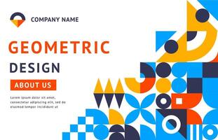 Landing page with modern geometric elements vector