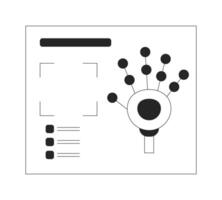 Handprint biometrics black and white 2D line object. Scanning palm interface isolated outline item. Authorization identity identification. Scanner access monochromatic flat spot illustration vector