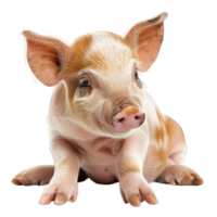 A pig is sitting on the ground png