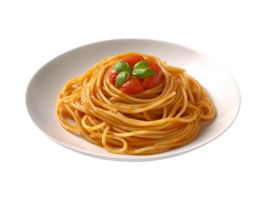 bowl of spaghetti with tomato sauce isolated png