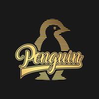 Penguin flat illustration on white background. vector
