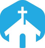 Christian Cross with Tree logo design vector
