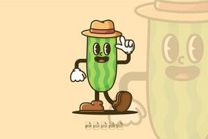 Smiling Cucumber Mascot vector