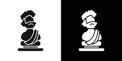 Ancient statue icon Flat fill set collection vector