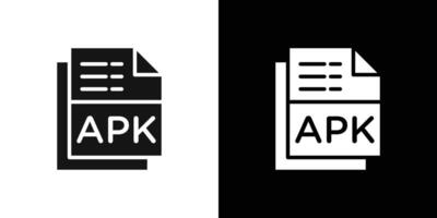 APK File Format Icon Flat fill set collection vector