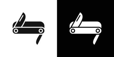 Army penknife icon Flat fill set collection vector