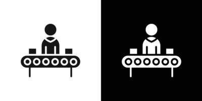 Assembly line icon Flat fill set collection vector