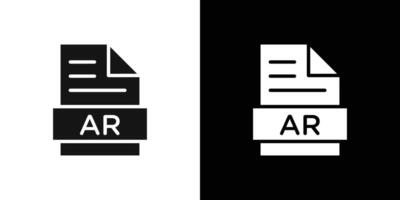 AR File Document Icon Flat fill set collection vector
