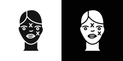 Before and after neurotoxin injection icon Flat fill set collection vector