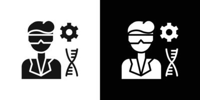 Biomedical engineer icon Flat fill set collection vector