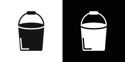 bucket icon Flat fill set collection vector