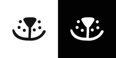Cat cute face nose icon Flat fill set collection vector