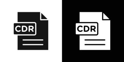 CDR File Document Icon Flat fill set collection vector