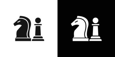 chess icon Flat fill set collection vector
