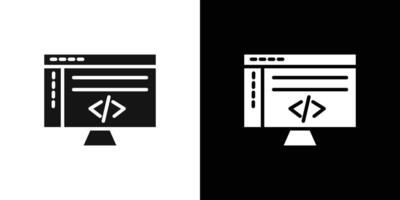coding program icon Flat fill set collection vector