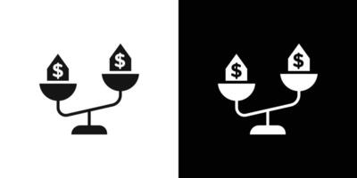 Compare price icon Flat fill set collection vector
