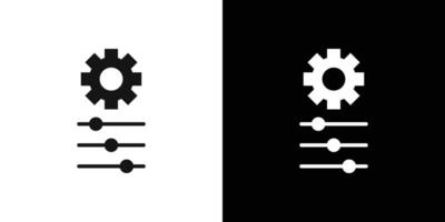 control panel icon Flat fill set collection vector