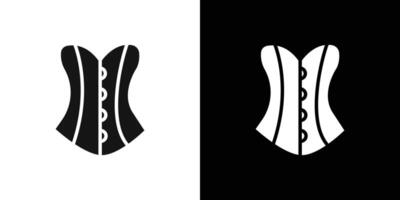 Corset icon Flat fill set collection vector